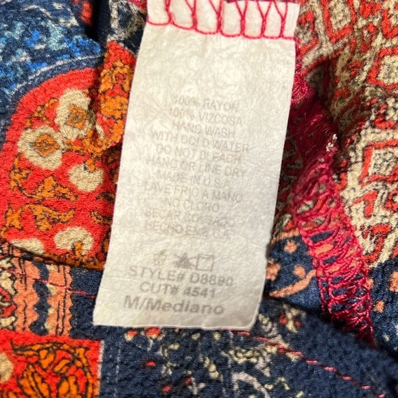 Mittoshop, M, scoop neck cold shoulder, bell long sleev, patchwork design, mini, - Picture 10 of 11